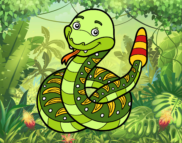 Una serpiente de cascabel