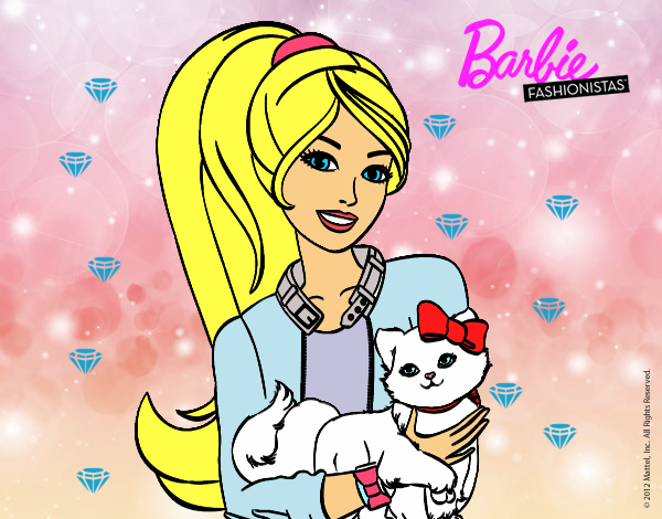 Barbie con su linda gatita