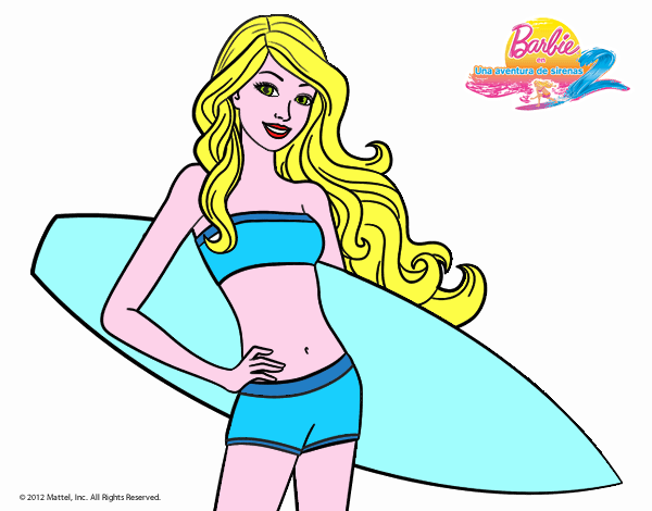 Barbie con tabla de surf