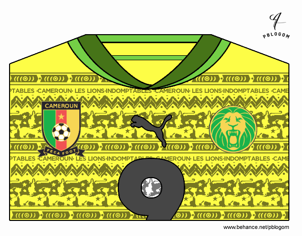Camiseta del mundial de fútbol 2014 de Camerún