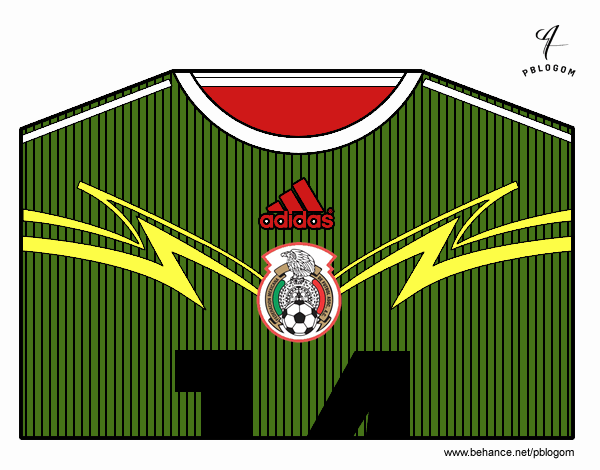 Camiseta del mundial de fútbol 2014 de México