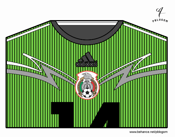 Camiseta del mundial de fútbol 2014 de México