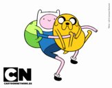 Finn y Jake abrazados