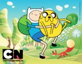 Finn y Jake abrazados