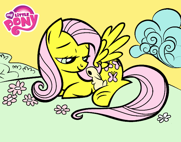 Fluttershy con un conejito