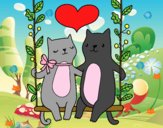 Gatitos enamorados