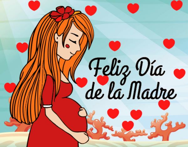 Mamá embarazada en el día de la madre