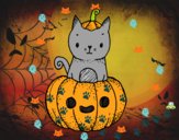 Un gatito de Halloween