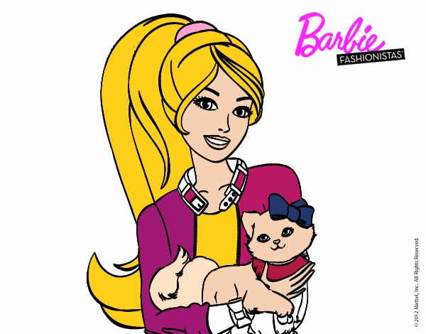 Barbie con su linda gatita