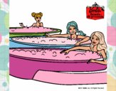 Barbie y sus amigas en el jacuzzi