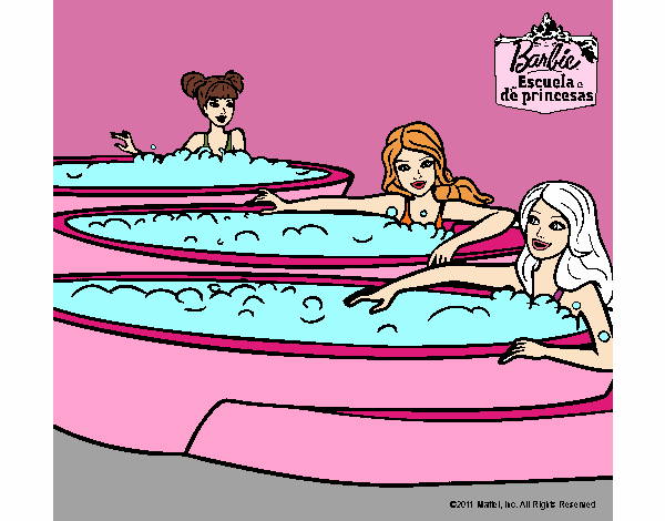 Barbie y sus amigas en el jacuzzi