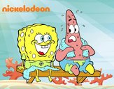 Bob Esponja y Patricio en bañador