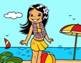 Niña en la playa