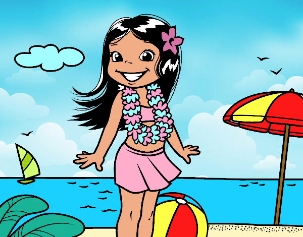 Niña en la playa