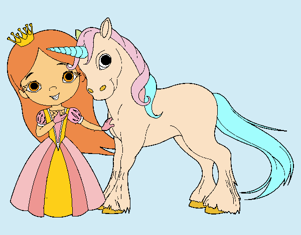 Princesa y unicornio