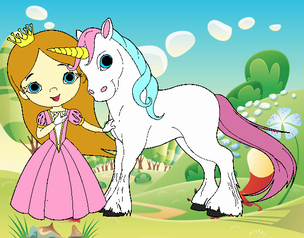 Princesa y unicornio