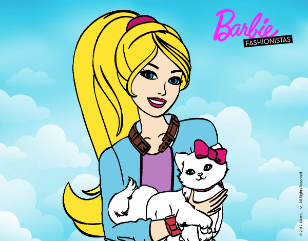 Barbie con su linda gatita