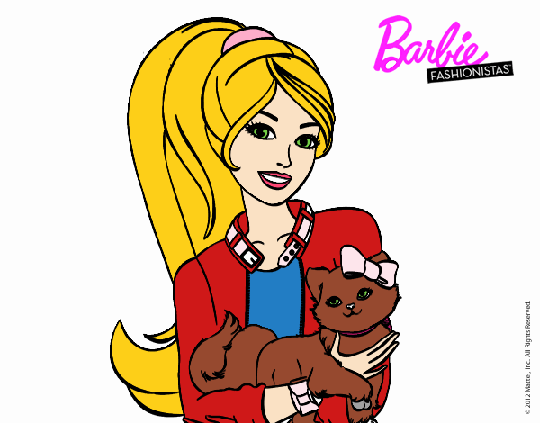 Barbie con su linda gatita