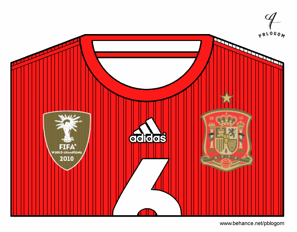 Camiseta del mundial de fútbol 2014 de España