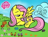 Fluttershy con un conejito