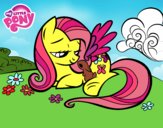 Fluttershy con un conejito