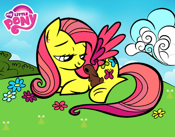 Fluttershy con un conejito