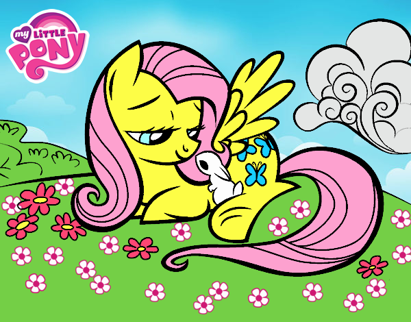 Fluttershy con un conejito