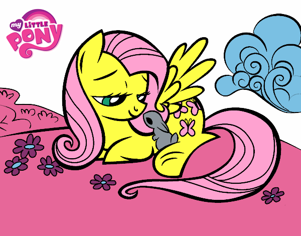 Fluttershy con un conejito