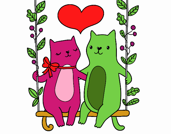 Gatitos enamorados