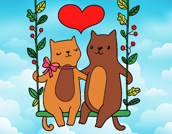 Gatitos enamorados