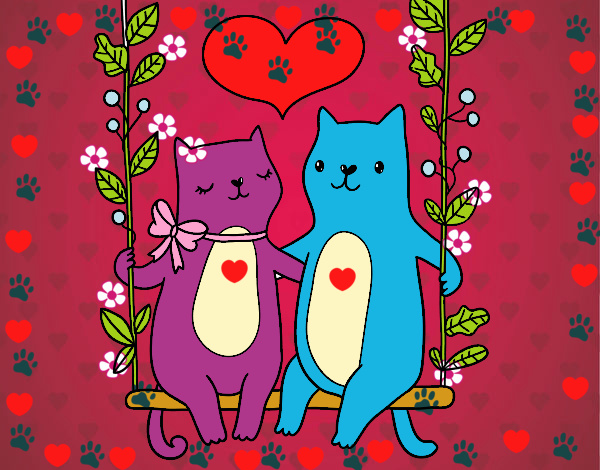 Gatitos enamorados