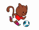 Gato jugando a fútbol