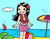 Niña en la playa