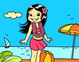 Niña en la playa