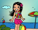 Niña en la playa