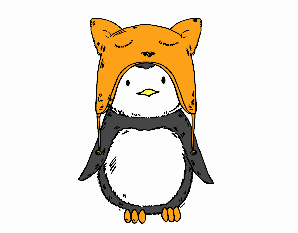 Pingüino con gorrito divertido