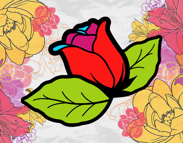 Dibujo de Rosa con hojas pintado por en  el día 22-07-22 a las  00:27:04. Imprime, pinta o colorea tus propios dibujos!