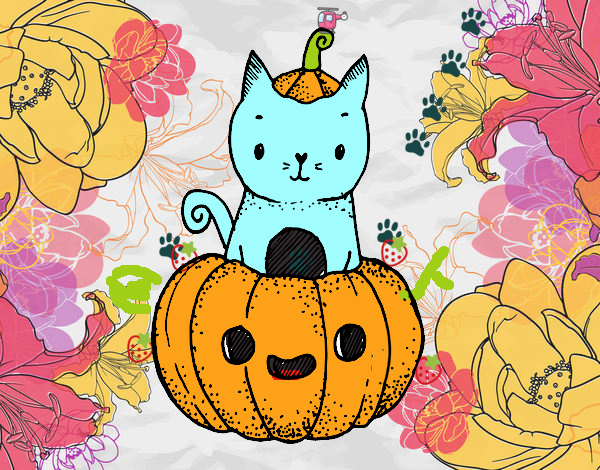 Un gatito de Halloween