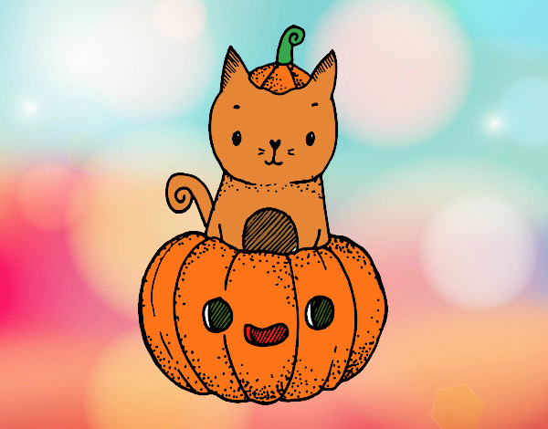 Un gatito de Halloween