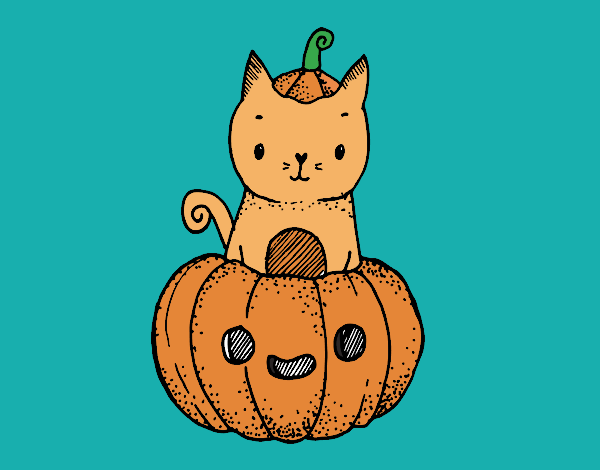 Un gatito de Halloween