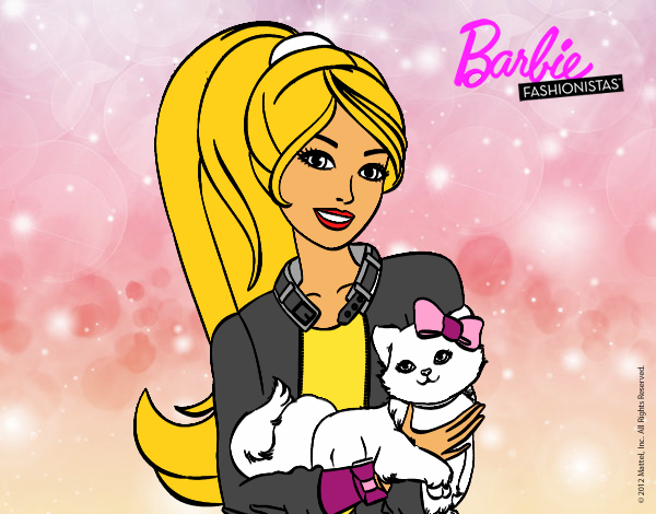 Barbie con su linda gatita