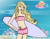 Barbie con tabla de surf