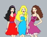 Barbie y sus amigas vestidas de fiesta