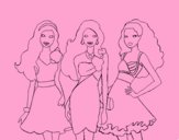 Barbie y sus amigas vestidas de fiesta