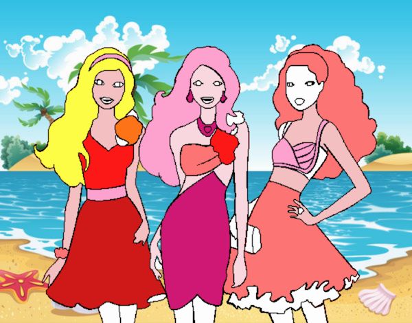 Barbie y sus amigas vestidas de fiesta