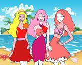 Barbie y sus amigas vestidas de fiesta