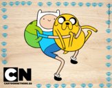 Finn y Jake abrazados