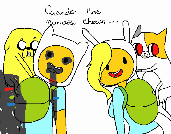 Finn y Jake con Fionna y Cake