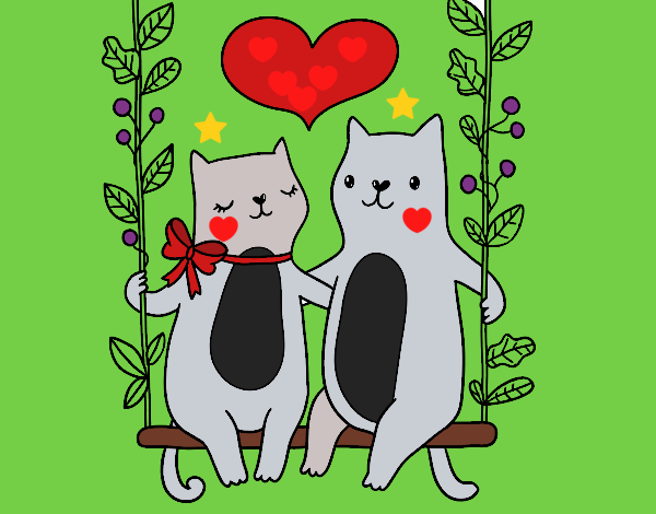 Gatitos enamorados