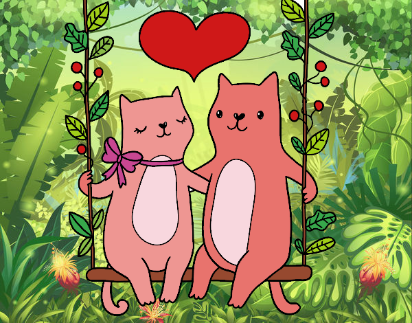 Gatitos enamorados